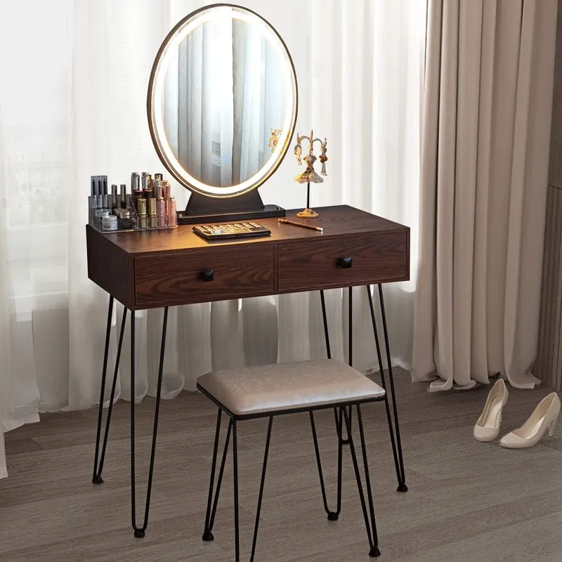 CHARMAID Makeup Vanity Table with Lighted Mirror